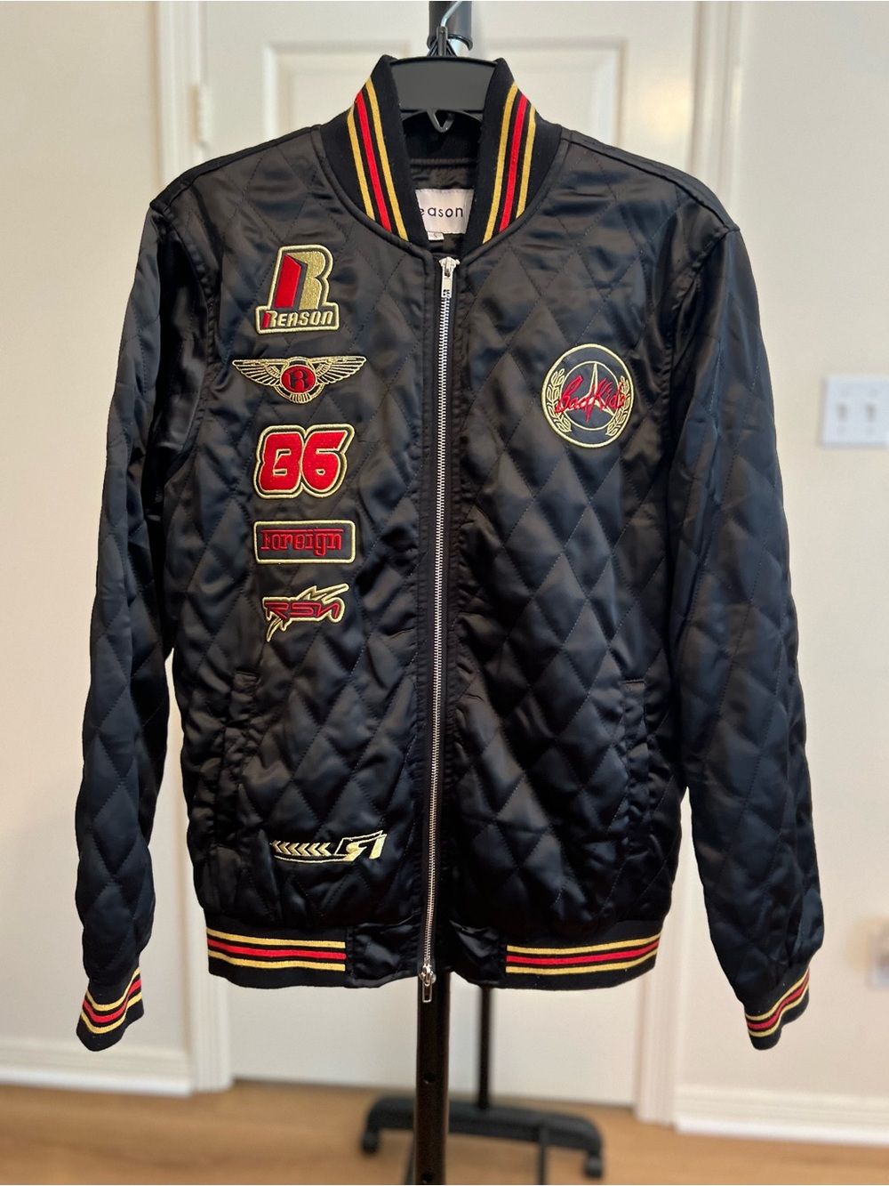 Special Edition - Reason Black Quilted Bomber Jacket